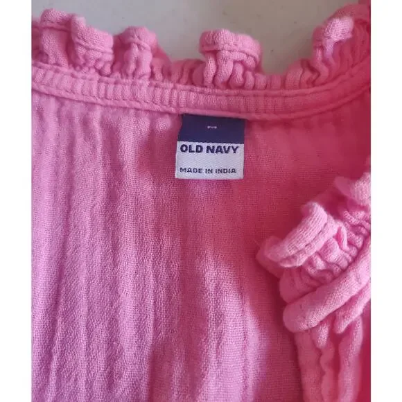 Old Navy Womens Pink Gauze shirt Sleeve Dress Size Medium Beachy Feminine Travel - Picture 3 of 6